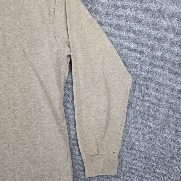 Nike Golf Shirt Mens Medium Beige Long Sleeve 100% Cotton Classic Pullover Logo - Picture 13 of 16